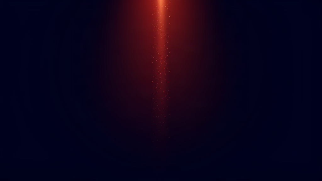 Abstract dark navy column of light with luminous particles draining downward, representing clout decaying one point per day on the Clout Clock leaderboard