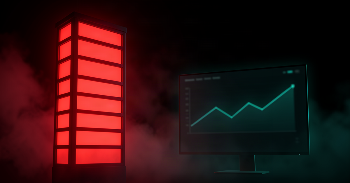 A glowing leaderboard and a dim analytics dashboard side by side in a dark room
