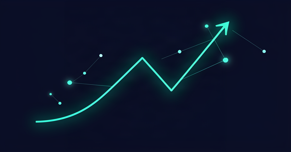 SEO attention signals: a rising-then-decaying attention curve with distinct visitor dots, illustrating which metrics predict returning visitors